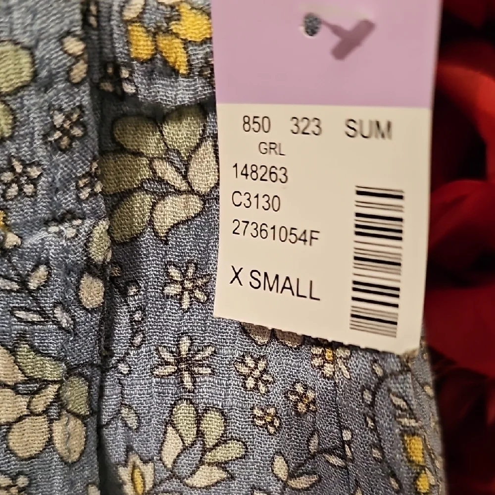 Girls NWT Floral Blue Ruffle Skirt Size XSmall